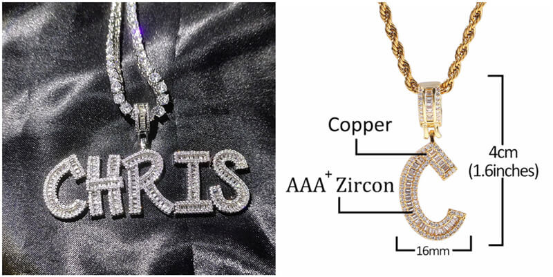 cubic zirconia custom pendant suppliers, wholesale personalized cz jewellery manufacturers, cubic zirconia nameplate necklaces personalized, custom sterling silver jewelry exporters